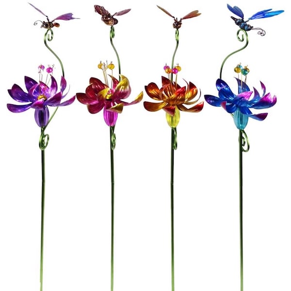 Alpine Alpine Assorted Metal/Plastic 42 in. H Flower and Insect Outdoor Garden Stake LJJ1462A - main
